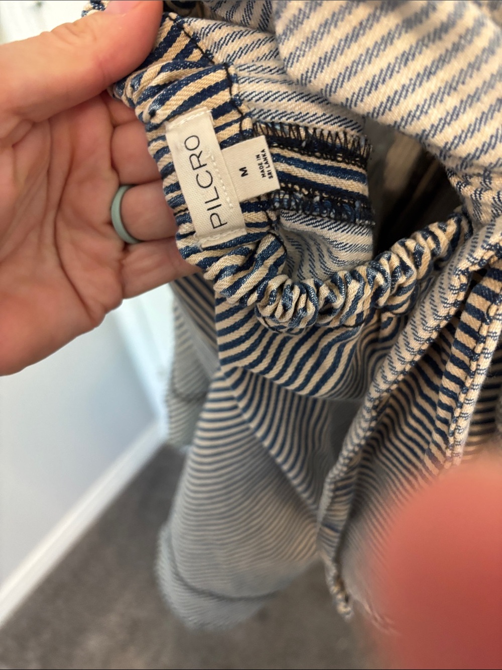 Anthropologie Striped Blue and White denim Sundress wt81 - Picture 6 of 6